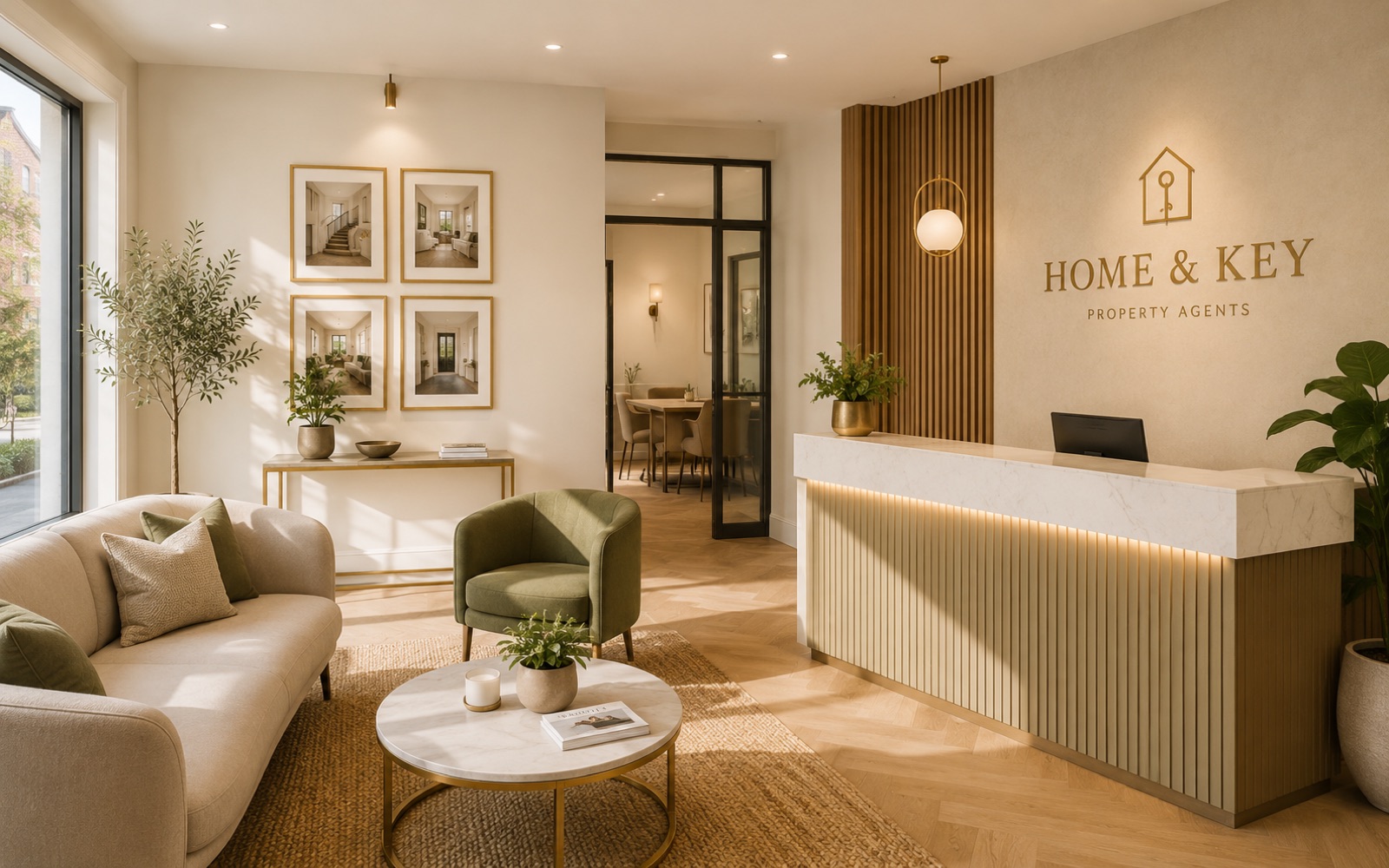 A welcoming property-agency reception